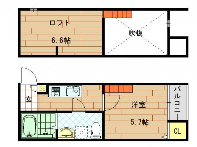 【間取り】 | La Fiore Hana(ラ・フィオーレ　ハナ）（放出賃貸） | 間取りです