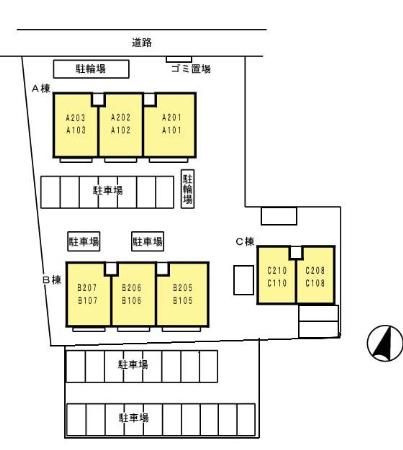 ウィルモア西梶尾Ｃの区画図