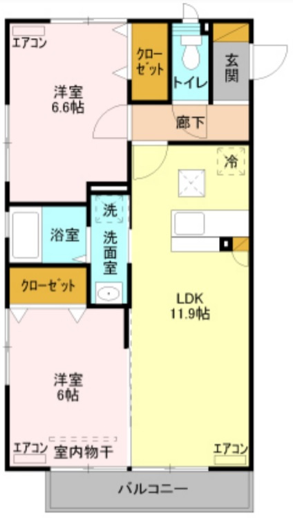 D-roomあずま町Aの間取り