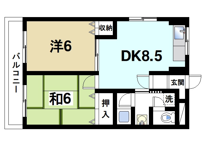 メゾンコンフォールの間取り|使いやすい間取りです