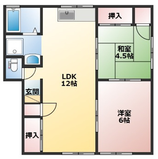 【間取り】 | プレジールタケヤB