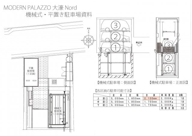 モダンパラッツォ大濠Nordの駐車場|モダンパラッツォ大濠Nord（1LDK）