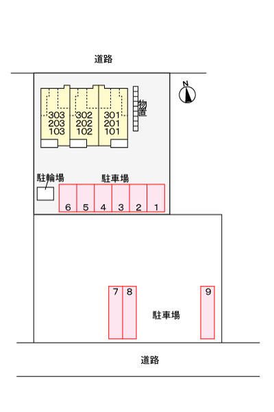 アーバン青春通りの駐車場