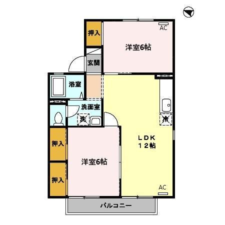 合志市幾久富のアパートの間取り
