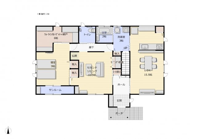 米沢市西大通１丁目　２階建て中古物件リノベーション済の間取り
