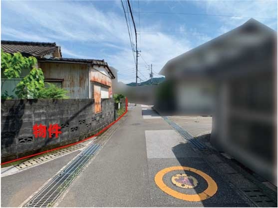 高知市 北高見町 売土地の前面道路含む現地写真