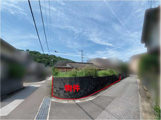 高知市 北高見町 売土地の前面道路含む現地写真