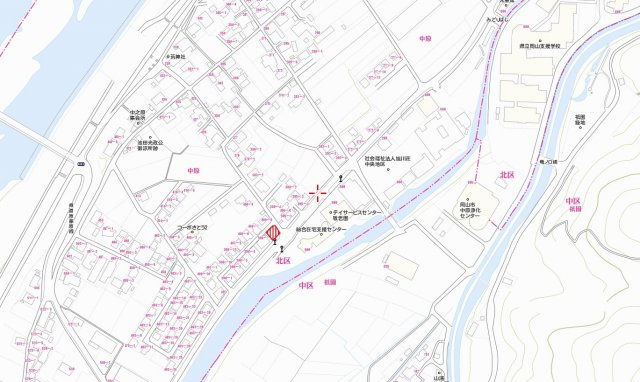 岡山市北区中原　売地の地図