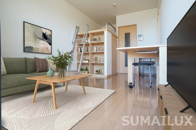 熊本市南区出仲間４丁目のアパートの居間・リビング