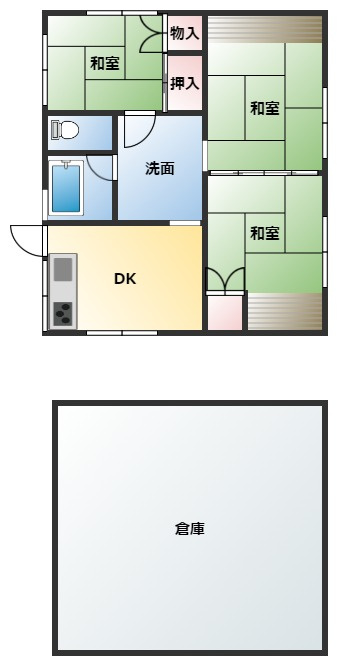 曽於市末吉町二之方の中古一戸建の間取り