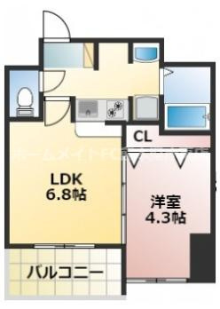 熊本市中央区保田窪２丁目の賃貸マンションの間取り