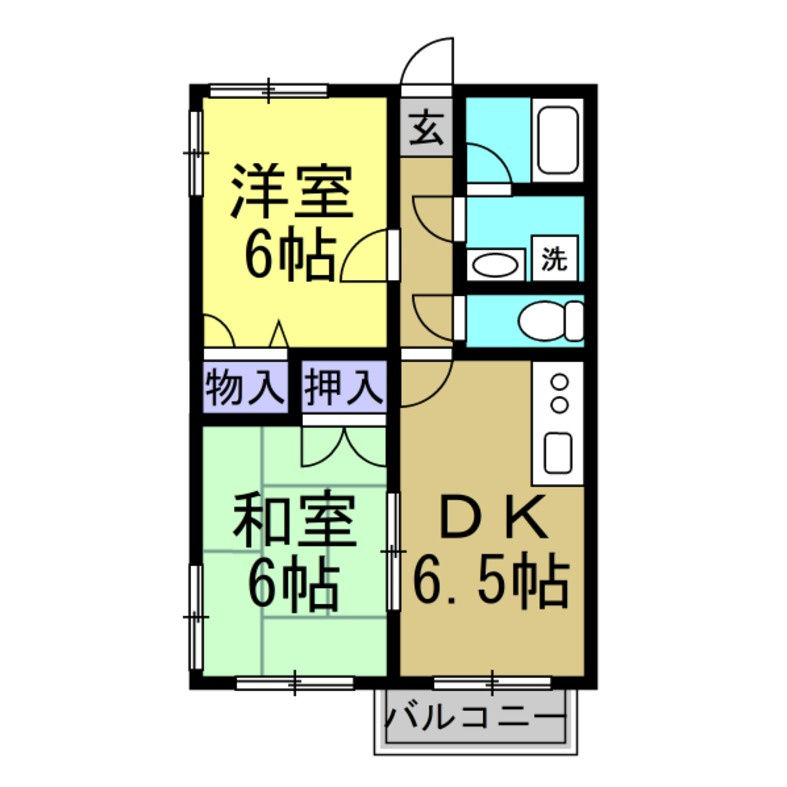 原松ハイツBの間取り