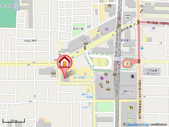 ミルフローラＳＫ二条の地図