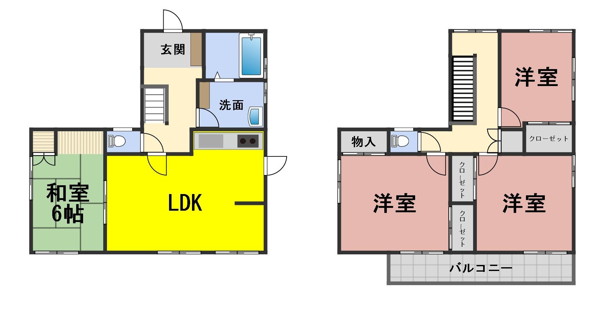 ５６０７９　山県市洞田中古戸建ての間取り