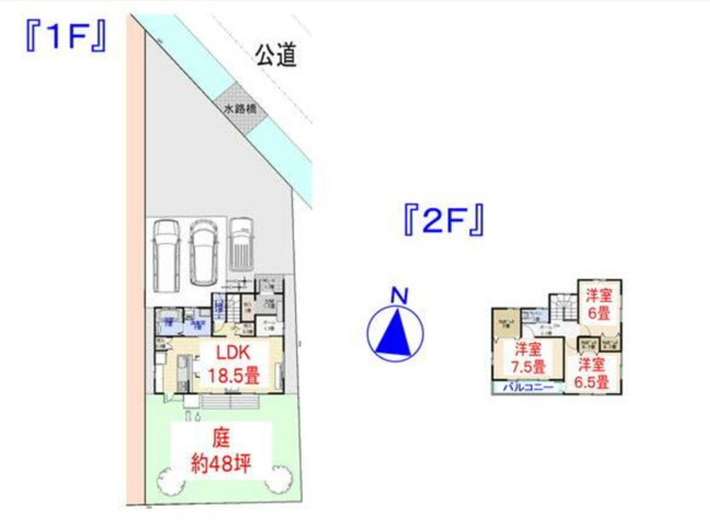 【土地図＋建物プラン例】 | 高知県香南市野市町下井　売土地
