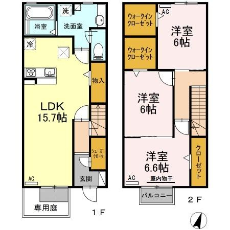 ルージュ ブラン Aの間取り