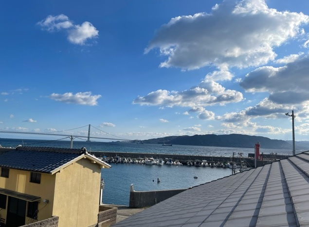 明石港町新築戸建の展望|淡路島が目の前です。