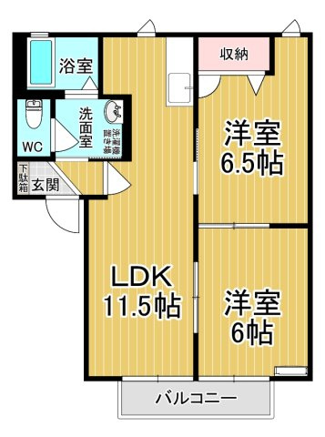 【間取り】 | ラフォーレ・ヴェール | カップルさんにオススメのお部屋です♪