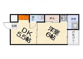 【間取り】 | ビレッジハウス葛ノ葉　8号棟