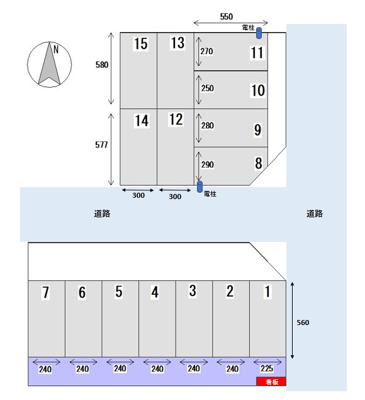【区画図】 | 三山5丁目駐車場