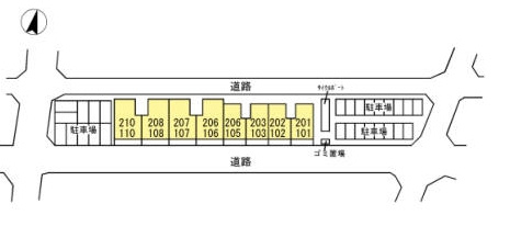 熊本市東区東野４丁目のアパートの区画図