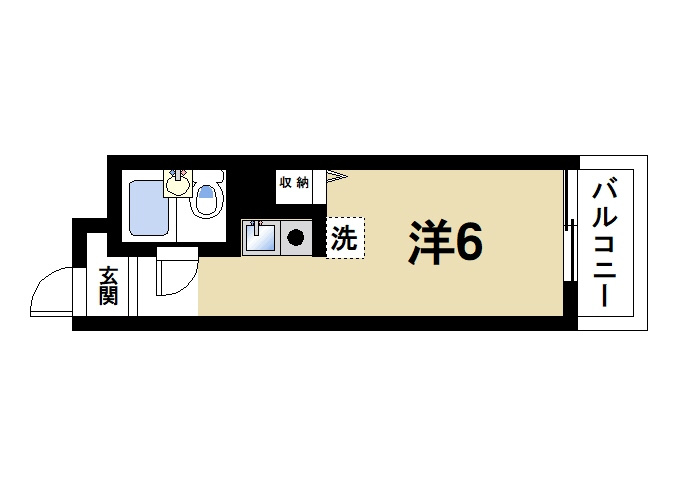 梛の間取り|お一人暮らしにピッタリの1Ｋのお部屋です。
