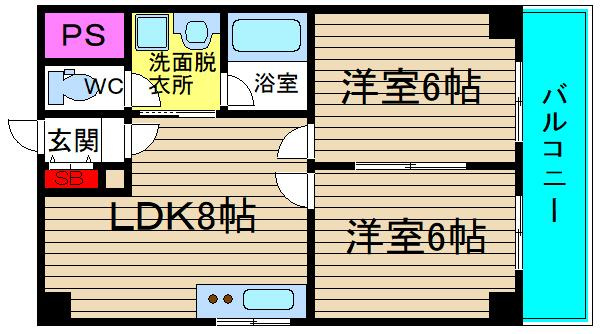 ラパンジール恵美須Ⅱの間取り