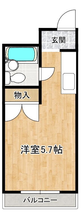 桜井駅1分！オートロック付き１Ｒの間取り