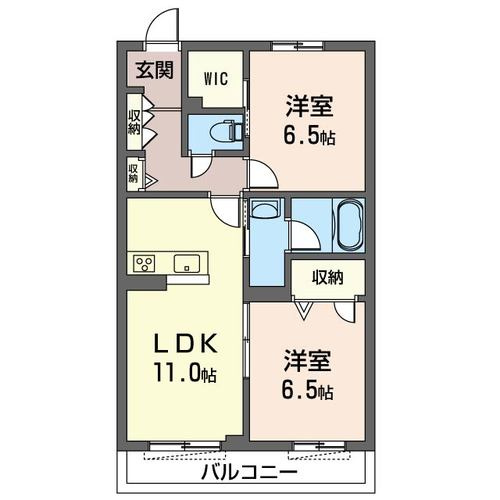 【間取り】 | ヴィラ淡島Ⅲ【SHM】 | ファミリーさんや新婚さんにおすすめの2LDKタイプ♪陽当りも良く人にもペットにも快適な住環境☆全室洋室で過ごしやすいですね☆