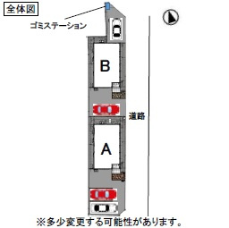 倉敷市大内のタウンの駐車場