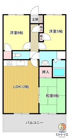 十央瑠壱番館の間取り|3LDKです
