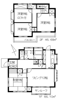 【間取り】 | 富里市　南七栄ニュータウン　貸家