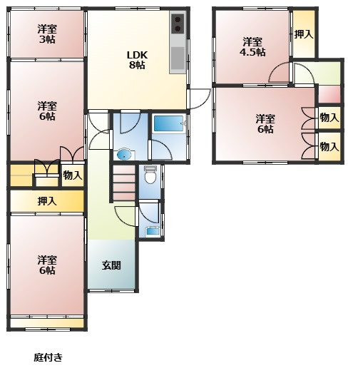 己斐西町戸建ての間取り