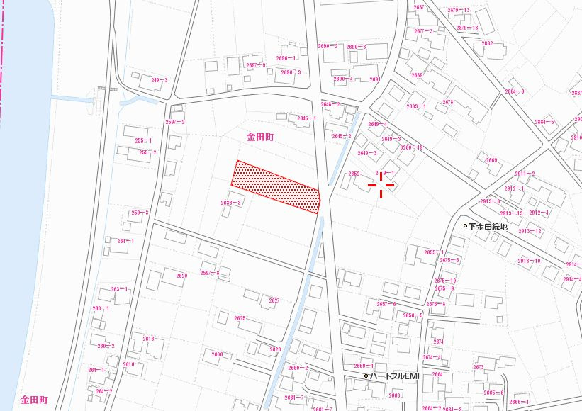 都城市金田町の売地の土地図