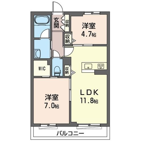 【間取り】 | ヴィラ淡島Ⅲ【SHM】 | カップルさんやファミリーさんにもオススメの2LDKタイプ！全室洋室で過ごしやすいですね☆