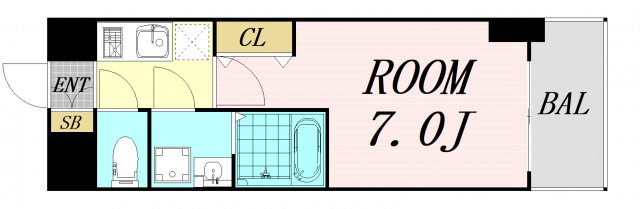 S-RESIDENCE大阪九条North　仲介手数料無料の間取り
