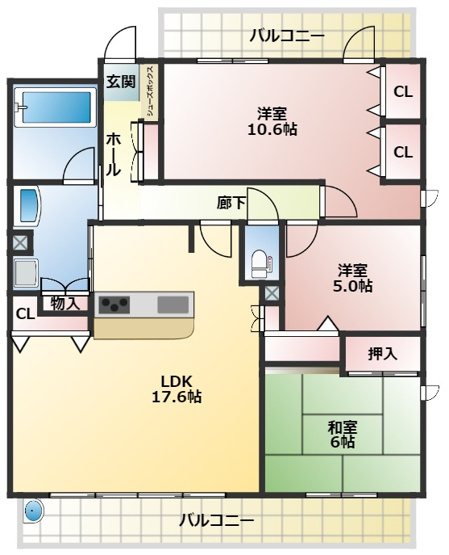 【間取り】 | ポレスター湯村