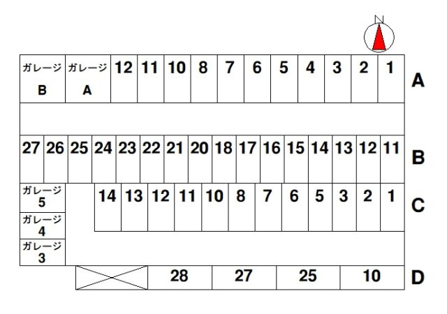 村田ガレージの区画図