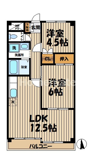 【間取り】 | ヒルズ小山台Ⅲ