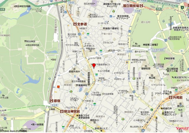 渋谷区神宮前２丁目の事務所の地図