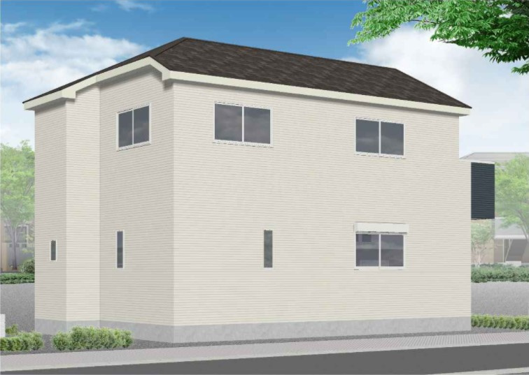 箕面市小野原東１丁目の新築一戸建の外観パース