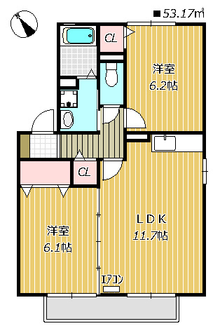 【間取り】 | サンコート３番館　 | 使いやすい２LDKとなっております