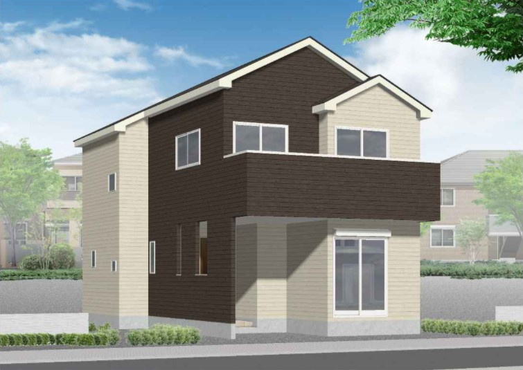 箕面市小野原東１丁目の新築一戸建の外観パース