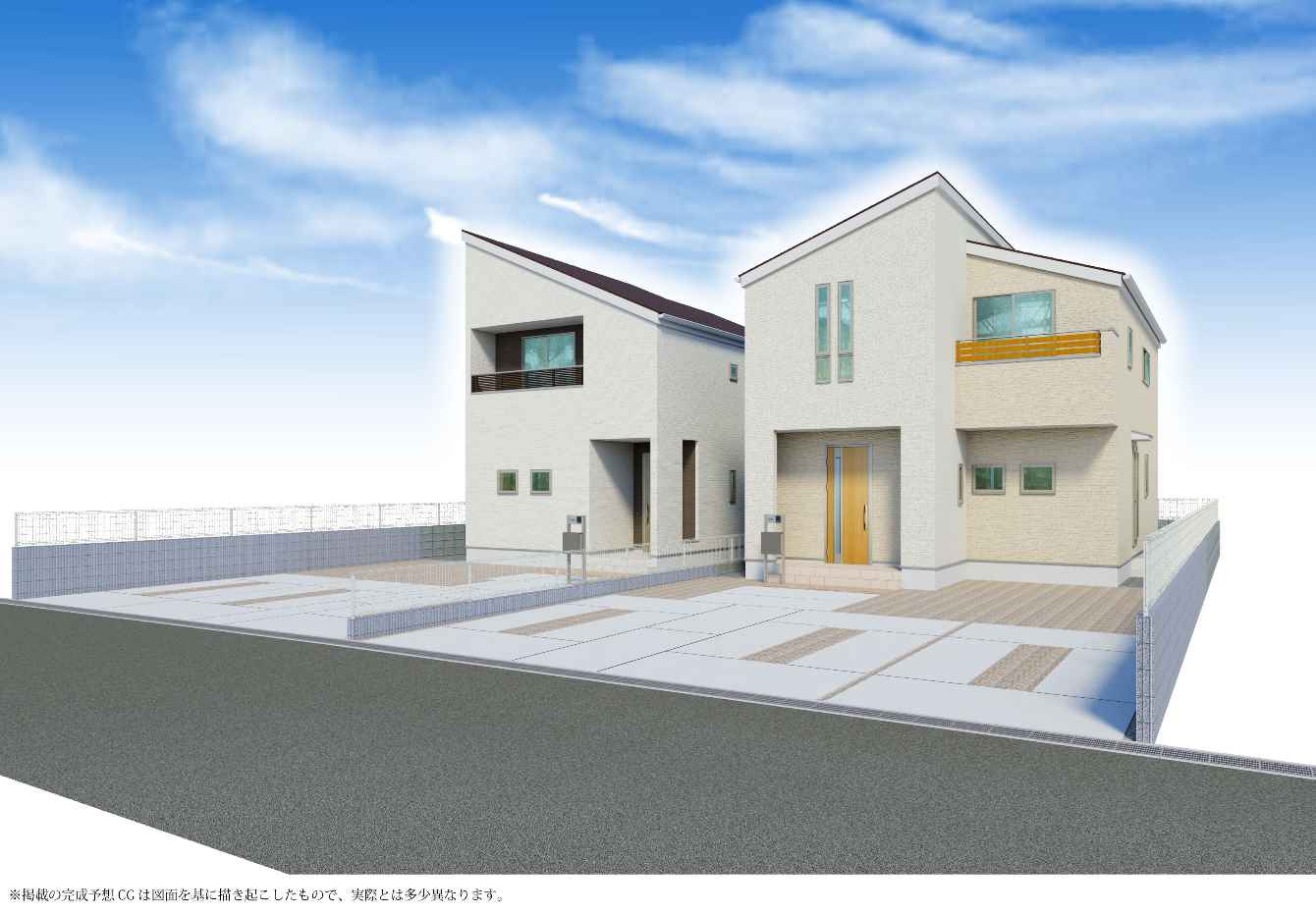 箕面市桜井１丁目の新築一戸建の外観パース