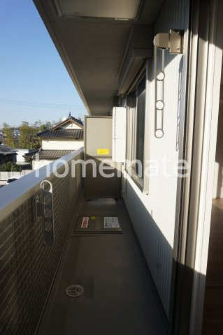 熊本市北区清水亀井町のアパートのバルコニー
