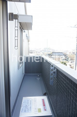 熊本市北区清水亀井町のアパートのバルコニー