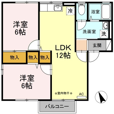サンフレッシュＳ.Ｉ　Bの間取り