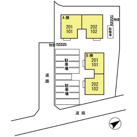 サンフレッシュＳ.Ｉ　Bの区画図