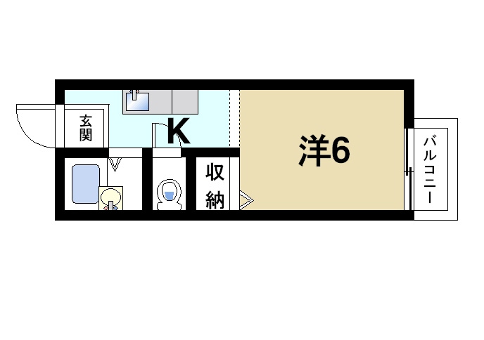 シティロイヤル富雄北の間取り|1R