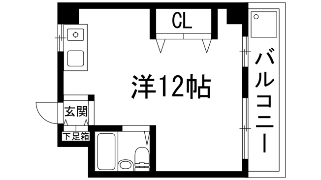 【間取り】 | スチューデントルームバラード47